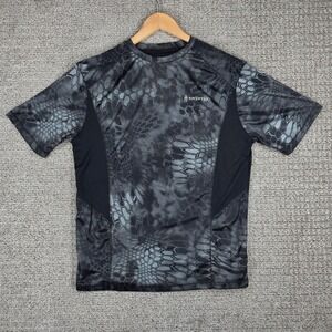 Kryptek Mens Typhon Camo Performance Short Sleeve T-Shirt Black Grey Large